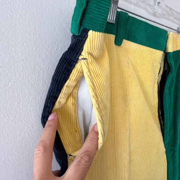 VTG Men Huntington Sz 36 Corduroy 4 Colorblock Pants Preppy Fun Pockets - Picture 4 of 10